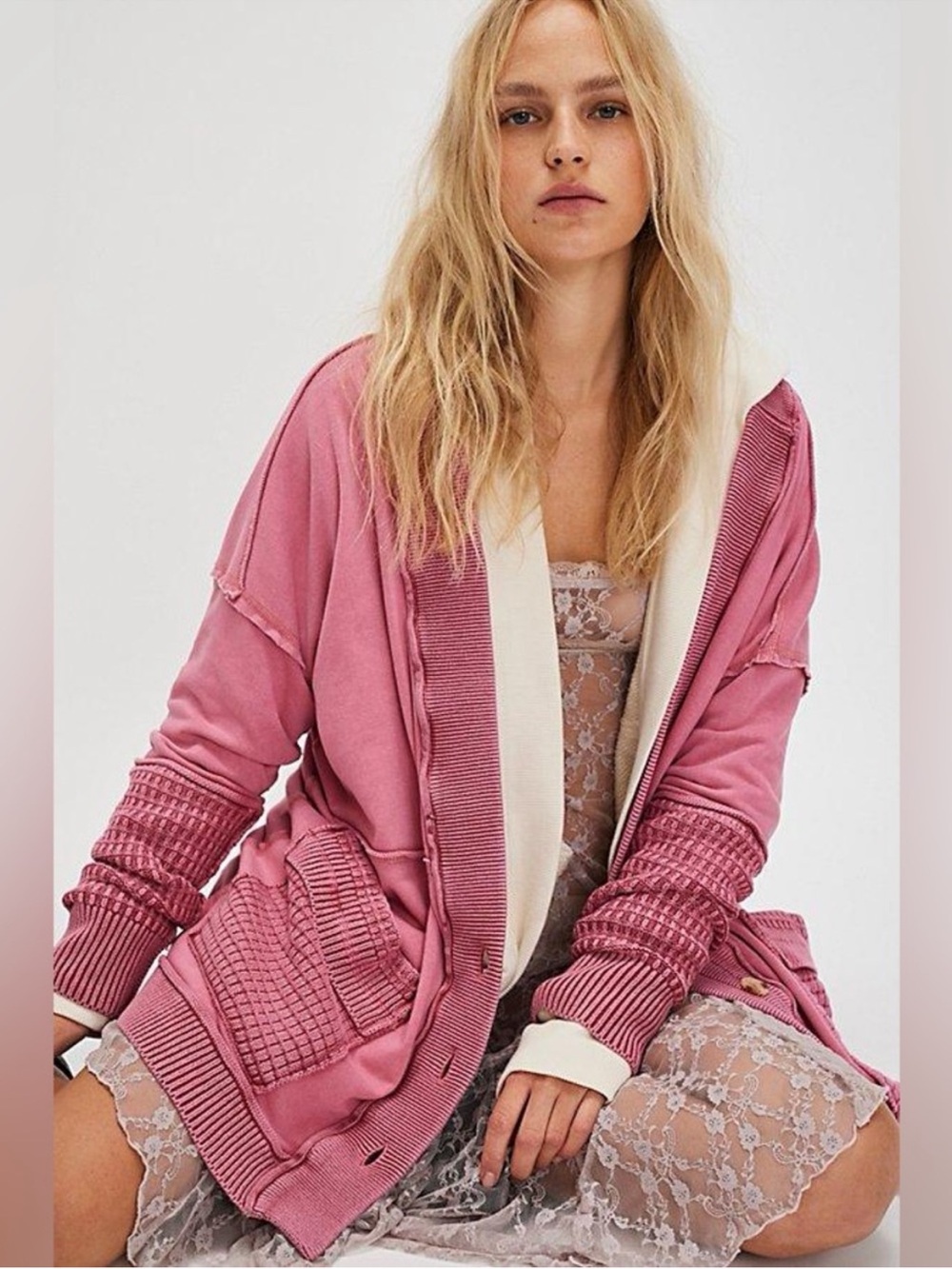 We The Free xs Brooklyn pink cardigan xs ln!